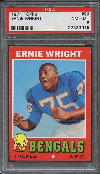 1971 TOPPS 99 ERNIE WRIGHT PSA NM-MT 8
