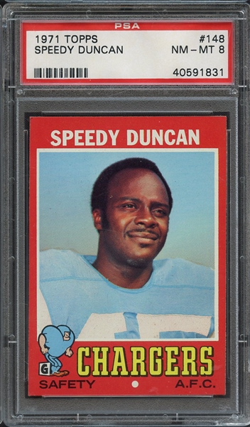 1971 TOPPS 148 SPEEDY DUNCAN PSA NM-MT 8