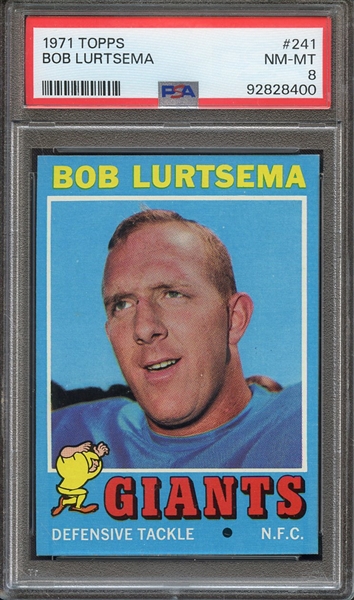 1971 TOPPS 241 BOB LURTSEMA PSA NM-MT 8