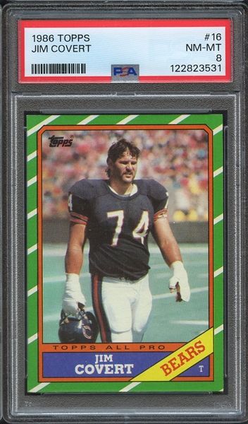 1986 TOPPS 16 JIM COVERT PSA NM-MT 8