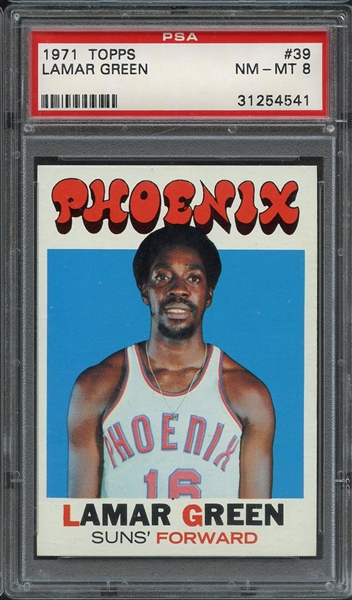 1971 TOPPS 39 LAMAR GREEN PSA NM-MT 8