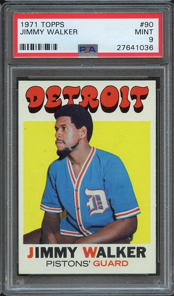 1971 TOPPS 90 JIMMY WALKER PSA MINT 9