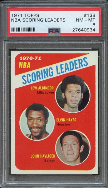 1971 TOPPS 138 NBA SCORING LEADERS PSA NM-MT 8