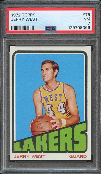 1972 TOPPS 75 JERRY WEST PSA NM 7