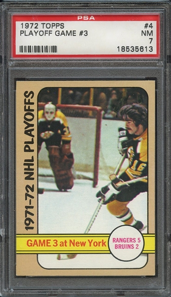 1972 TOPPS 4 PLAYOFF GAME #3 PSA NM 7