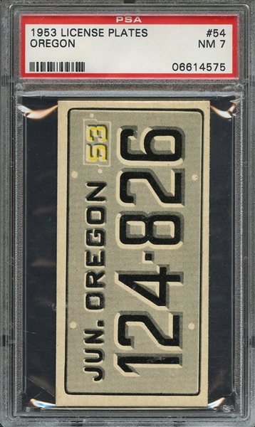 1953 LICENSE PLATES 54 OREGON PSA NM 7
