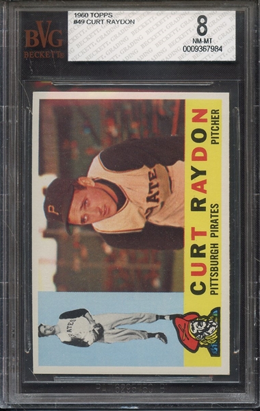 1960 TOPPS 49 CURT RAYDON BVG NM-MT 8