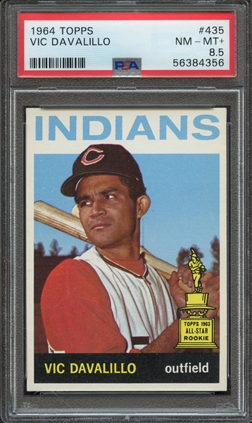 1964 TOPPS 435 VIC DAVALILLO PSA NM-MT+ 8.5