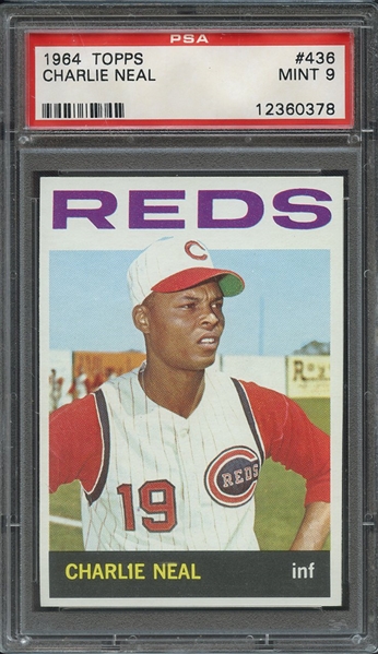 1964 TOPPS 436 CHARLIE NEAL PSA MINT 9