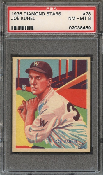 1936 DIAMOND STARS 78 JOE KUHEL PSA NM-MT 8