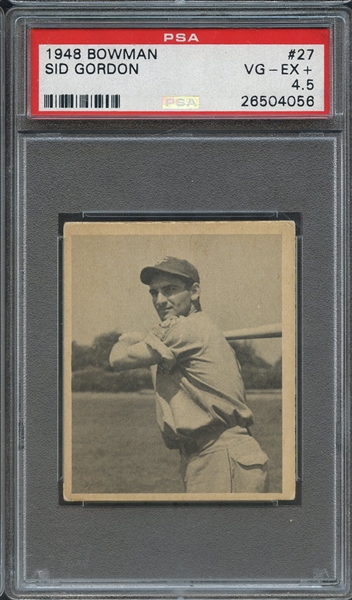 1948 BOWMAN 27 SID GORDON PSA VG-EX+ 4.5