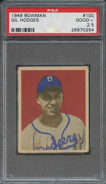 1949 BOWMAN 100 GIL HODGES PSA GOOD+ 2.5