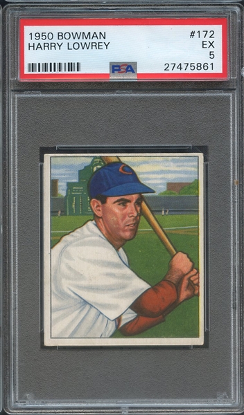 1950 BOWMAN 172 HARRY LOWREY PSA EX 5