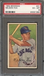 1952 BOWMAN 21 NELSON FOX PSA EX-MT 6