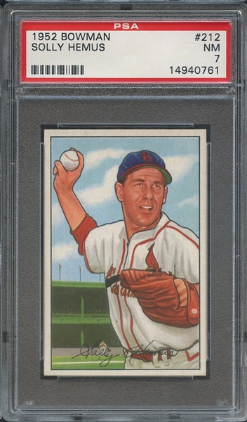 1952 BOWMAN 212 SOLLY HEMUS PSA NM 7
