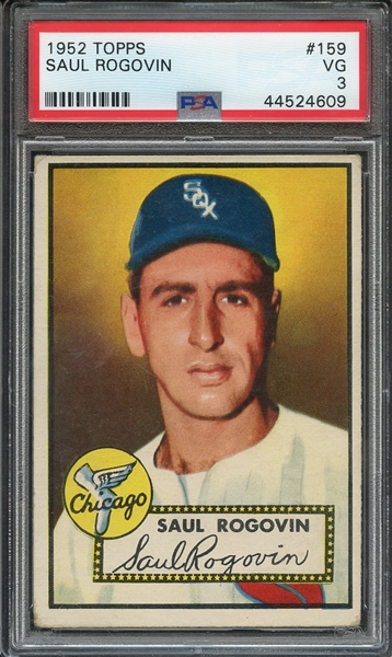 1952 TOPPS 159 SAUL ROGOVIN PSA VG 3