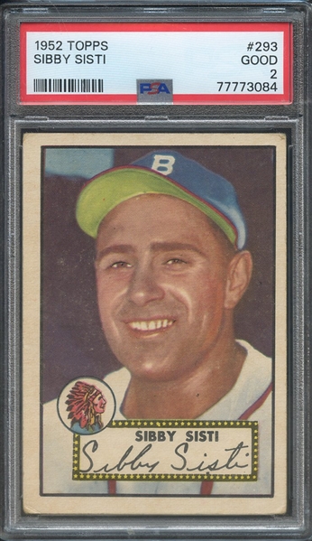 1952 TOPPS 293 SIBBY SISTI PSA GOOD 2