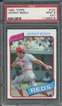 1980 TOPPS 100 JOHNNY BENCH PSA MINT 9 (OC)