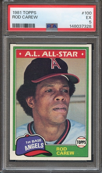 1981 TOPPS 100 ROD CAREW PSA EX 5