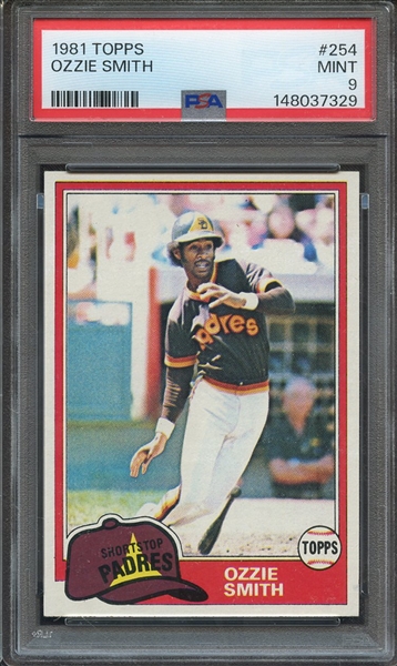 1981 TOPPS 254 OZZIE SMITH PSA MINT 9