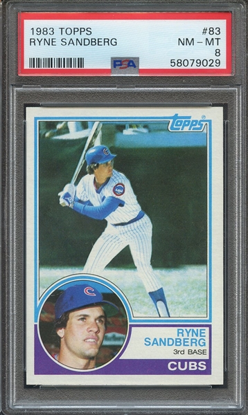 1983 TOPPS 83 RYNE SANDBERG PSA NM-MT 8