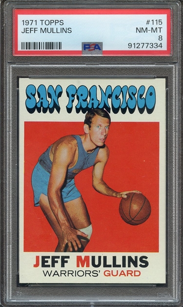 1971 TOPPS 115 JEFF MULLINS PSA NM-MT 8