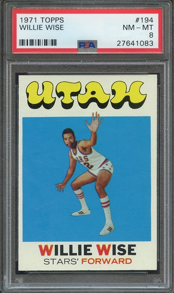 1971 TOPPS 194 WILLIE WISE PSA NM-MT 8