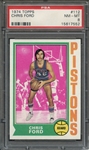 1974 TOPPS 112 CHRIS FORD PSA NM-MT 8
