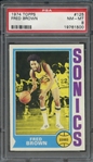 1974 TOPPS 125 FRED BROWN PSA NM-MT 8