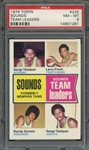 1974 TOPPS 225 MEMPHIS SOUNDS TEAM LEADERS PSA NM-MT 8