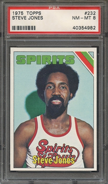 1975 TOPPS 232 STEVE JONES PSA NM-MT 8