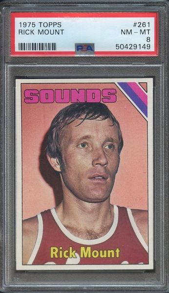 1975 TOPPS 261 RICK MOUNT PSA NM-MT 8