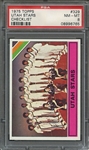 1975 TOPPS 329 UTAH STARS CHECKLIST PSA NM-MT 8