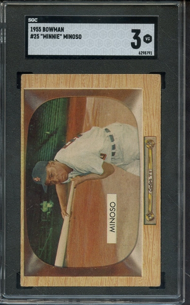 1955 BOWMAN 25 MINNIE MINOSO SGC VG 3