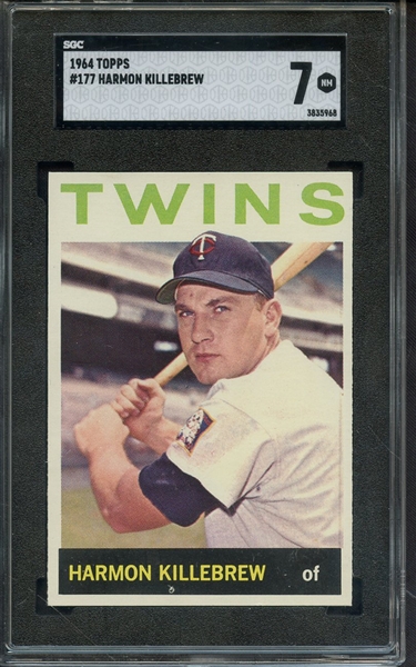 1964 TOPPS 177 HARMON KILLEBREW SGC NM 7
