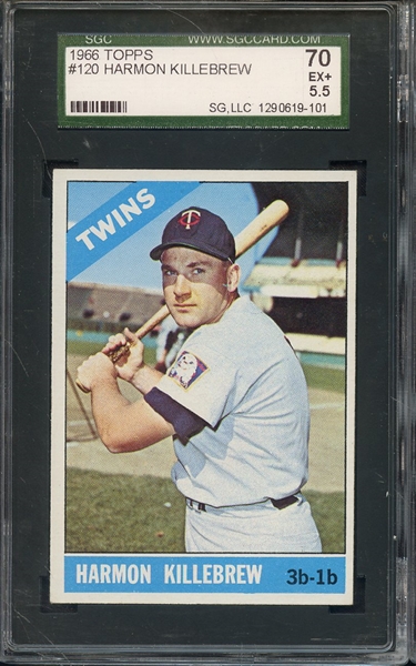 1966 TOPPS 120 HARMON KILLEBREW SGC EX+ 70 / 5.5