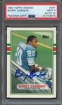 1989 TOPPS TRADED 83T SIGNED BARRY SANDERS PSA MINT 9 PSA/DNA AUTO 10