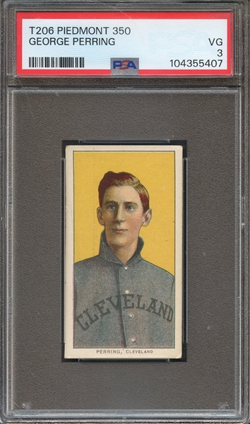 1909-11 T206 PIEDMONT 350 GEORGE PERRING PSA VG 3