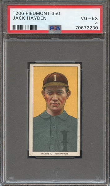 1909-11 T206 PIEDMONT 350 JACK HAYDEN PSA VG-EX 4