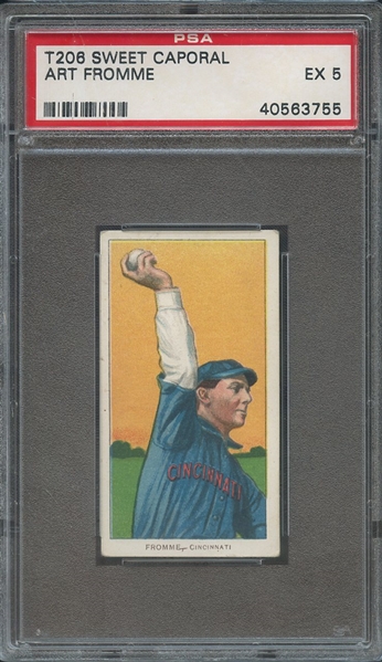 1909-11 T206 SWEET CAPORAL ART FROMME PSA EX 5