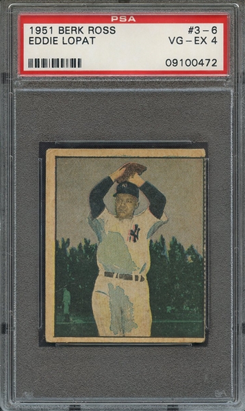 1951 BERK ROSS 46087 EDDIE LOPAT PSA VG-EX 4