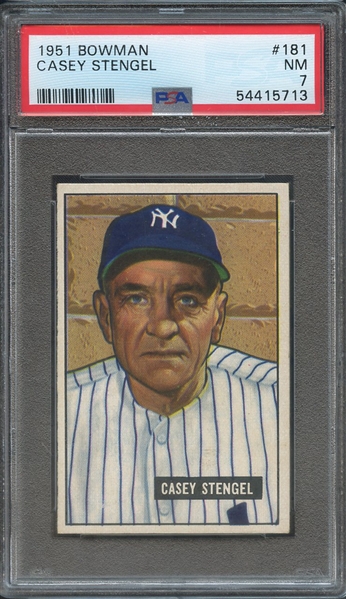 1951 BOWMAN 181 CASEY STENGEL PSA NM 7