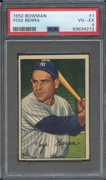 1952 BOWMAN 1 YOGI BERRA PSA VG-EX 4