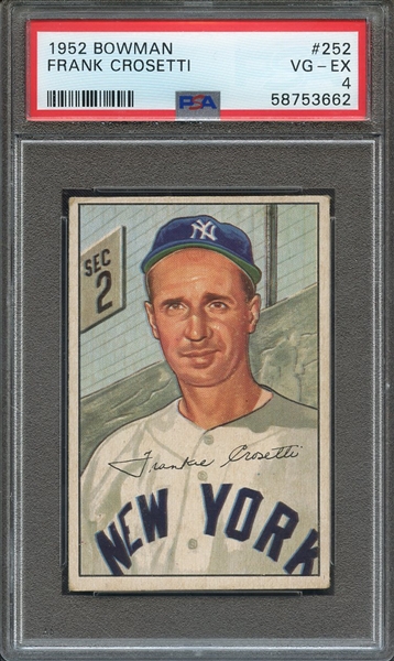 1952 BOWMAN 252 FRANK CROSETTI PSA VG-EX 4