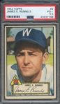 1952 TOPPS 2 JAMES E. RUNNELS PSA VG+ 3.5