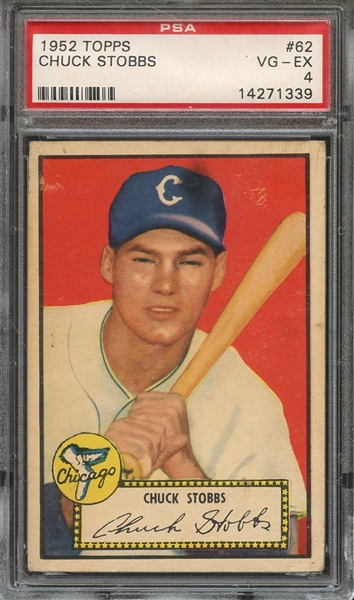 1952 TOPPS 62 CHUCK STOBBS PSA VG-EX 4
