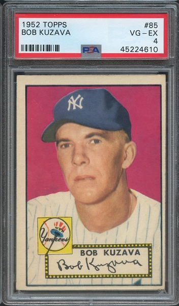 1952 TOPPS 85 BOB KUZAVA PSA VG-EX 4