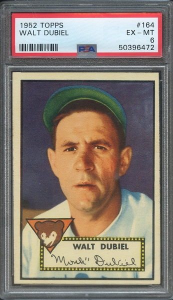 1952 TOPPS 164 WALT DUBIEL PSA EX-MT 6