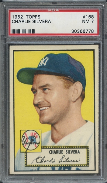 1952 TOPPS 168 CHARLIE SILVERA PSA NM 7