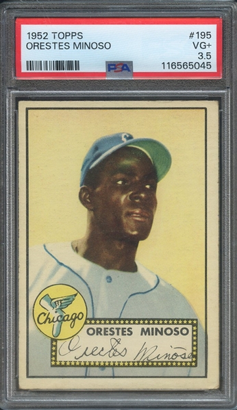 1952 TOPPS 195 ORESTES MINOSO PSA VG+ 3.5